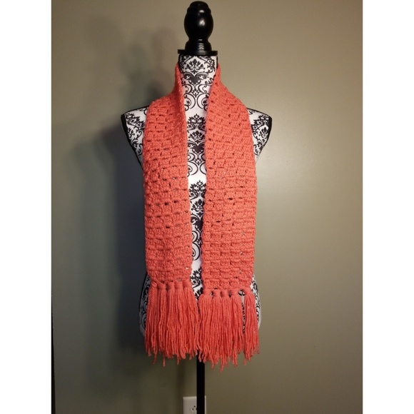Crochet Scarf|Coral - Picture 2 of 3